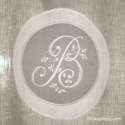 Cantonnière Sur-mesure lin Gris et Décor Monogramme