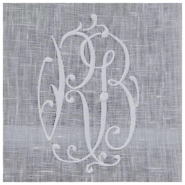 Brise-bise Lin Blanc Monogramme sur Mesure Marguerite