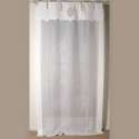 Rideau Long Brodé en Lin Blanc Sur-Mesure Style ancien
