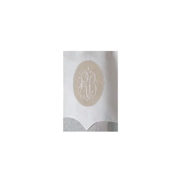 Rideau Long Brodé en Lin Blanc Sur-Mesure Style ancien