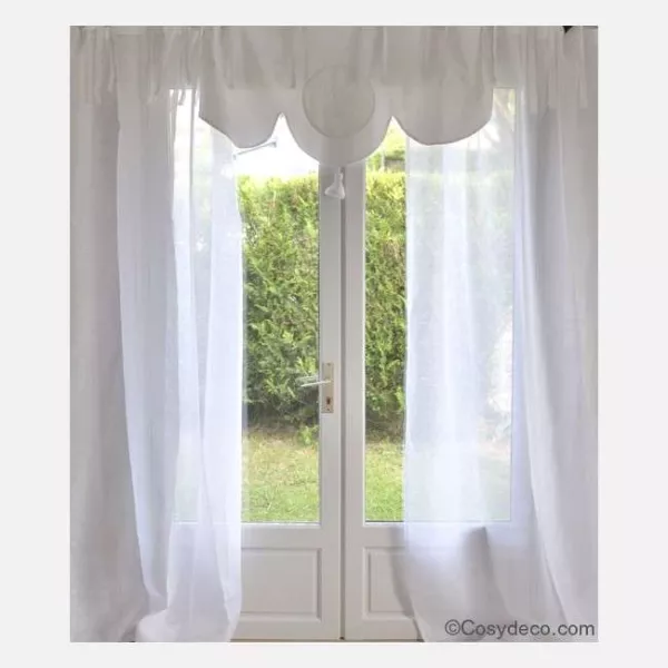Cantonnière Romantique Sur-Mesure Monogramme brodé