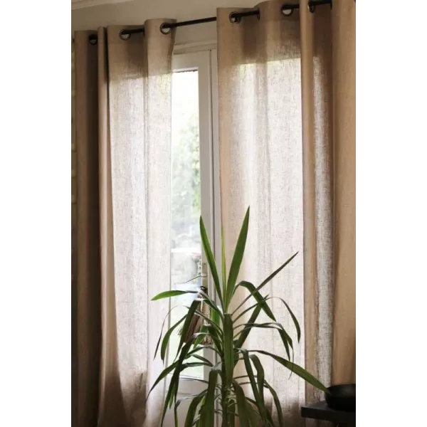Long rideau Lin naturel confection sur-mesure