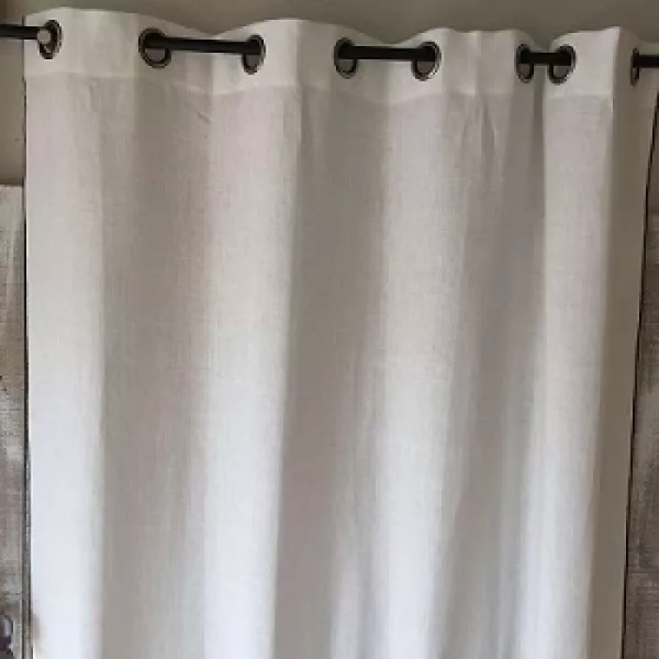 Rideau Lin Blanc Sur-mesure Oeillets