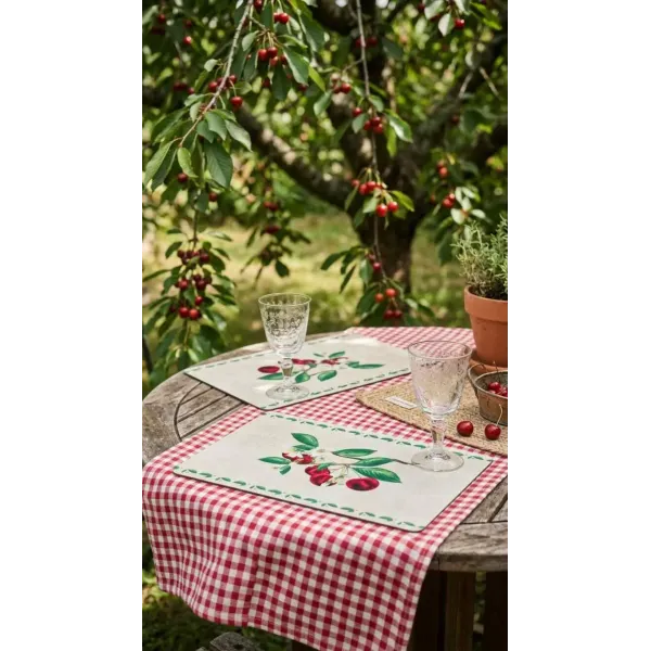 Lot de 4 Sets de table vinyle Cerises Comptoir de Famille